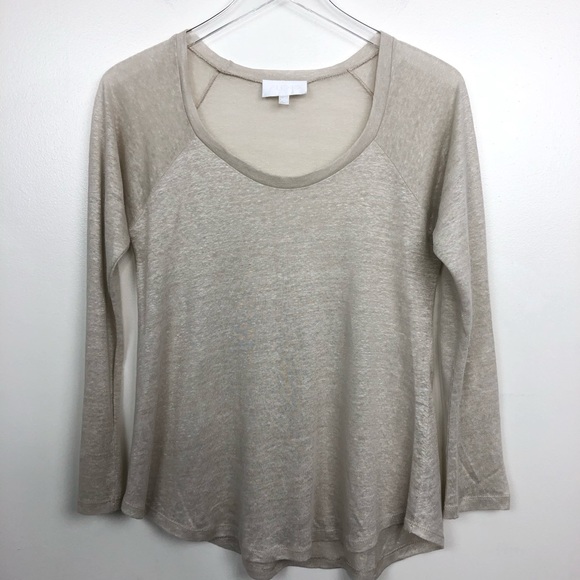 Alexis Tops - Alexis Long Sleeve Linen Top Beige XS